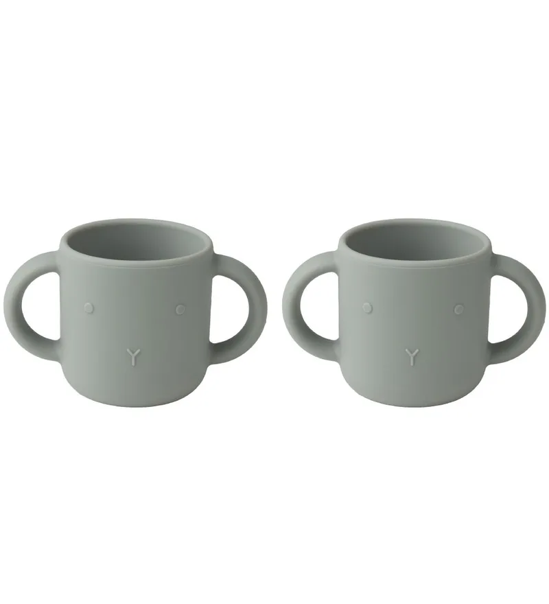Beker - 2-pack - Gen - Silicone - Rabbit Dove Blue von Liewood – Produktfoto