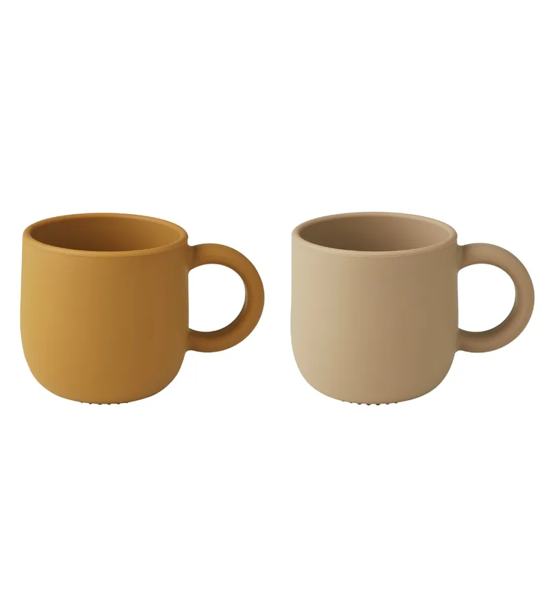 Beker - 2-pack - Silicone - Merce - Golden Caramel Haver de Liewood – photo produit