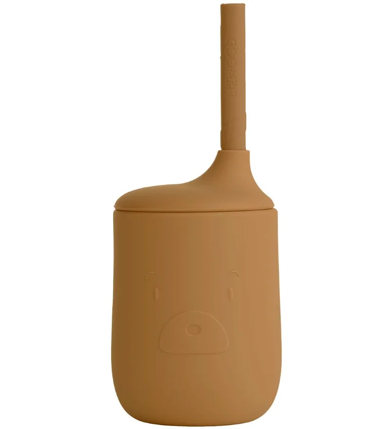 Beker m. Rietje - Ellis - Dhr. Bear Golden Caramel by Liewood – product photo