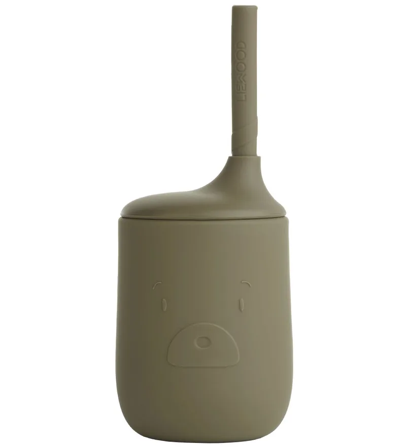 Beker m. Rietje - Ellis - Dhr. Bear Khaki von Liewood – Produktfoto