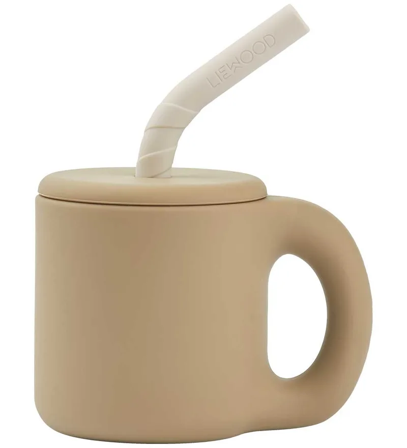 Beker m. Rietje - Jenna - Haver/Sandy by Liewood – product photo