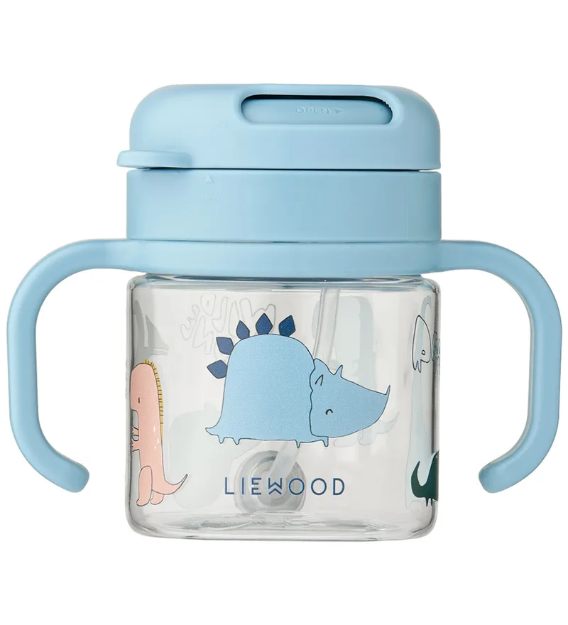 Beker m. Rietje - Kade - 280 ml - Dino Roar/Sandy de Liewood – photo produit