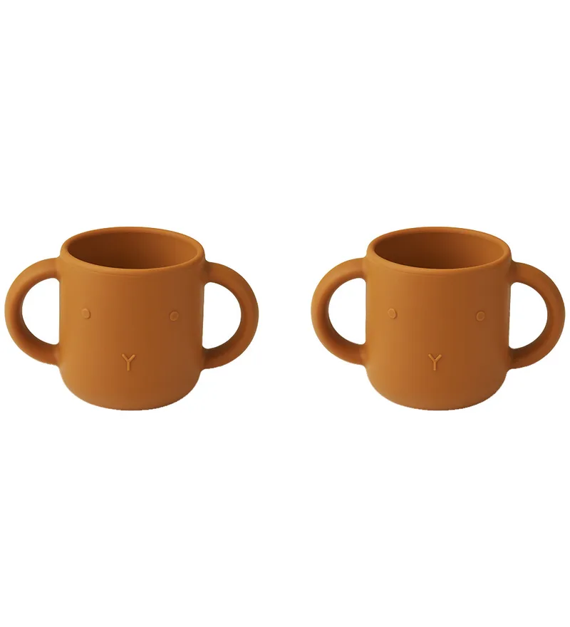 Beker - Silicone - 2-pack - Gen - Rabbit Mustard by Liewood – product photo