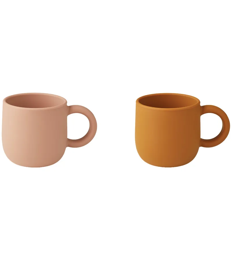 Beker - Silicone - 2-pack - Merce - Mustard/Dark Rose M by Liewood – product photo
