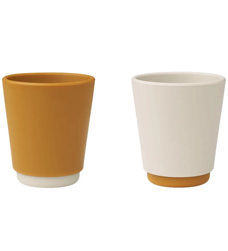 Beker - Silicone - 2-pack - Rachel - Golden Caramel Mix by Liewood – product photo