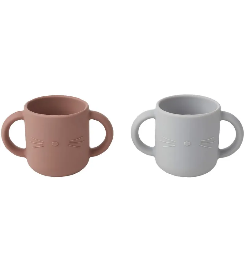 Bekers - 2-pack - Gene - Silicone - Dumbo Grey by Liewood – product photo