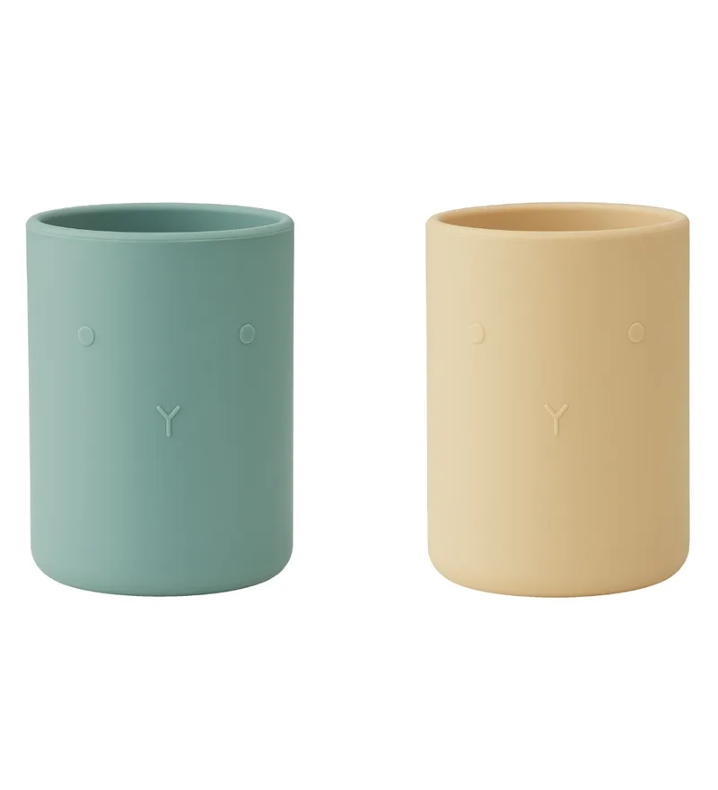 Bekers - 2-pack - Silicone - Ethan - Konijn - Pepermunt by Liewood – product photo