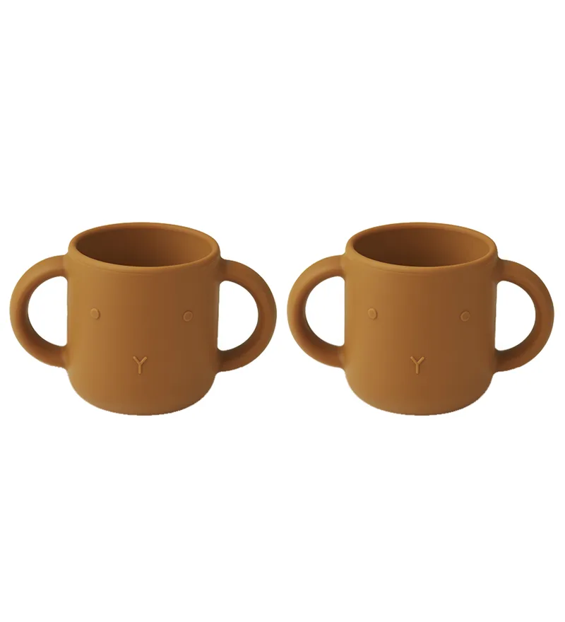 Bekers - Silicone - Gene - 2-pack - Rabbit Mustard by Liewood – product photo
