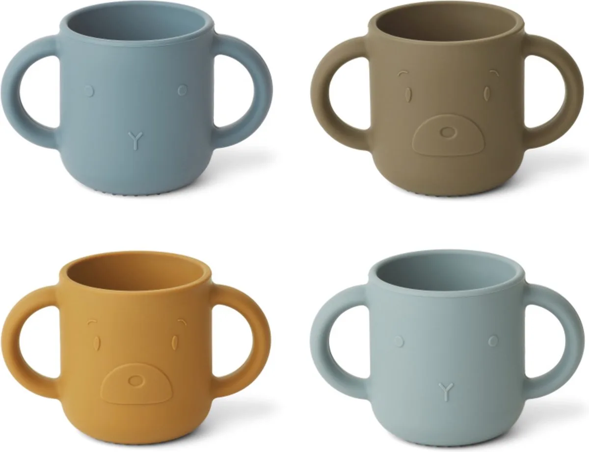 Drinkbekers Oortjes Gene Cup Blue Mix 4 St. by Liewood in Diverse kleuren – product photo