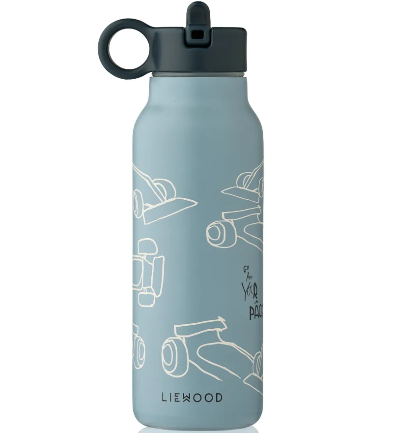 Drinkfles - Falcon - 350 ml - Race Cars/Strand Blue de Liewood – photo produit