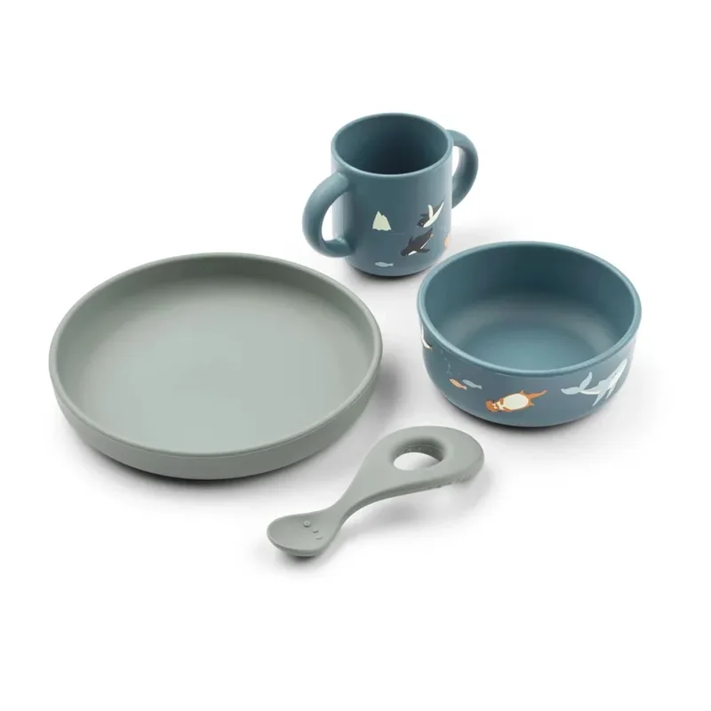 Eetset - Vivi Printed Tableware Set - Arctic Sea / Ocean view by Liewood – product photo