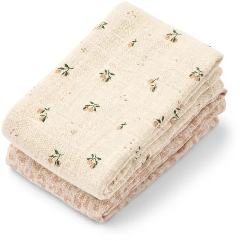 Hydrofiele Doeken Set Lewis Mini Leo Mini Mix (set van 2) by Liewood in Peach – product photo