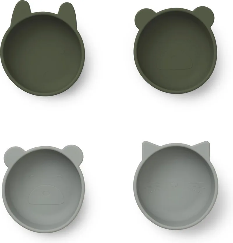 Iggy Siliconen Kom 4-pack - Mix van Liewood in Hunter Green – productfoto