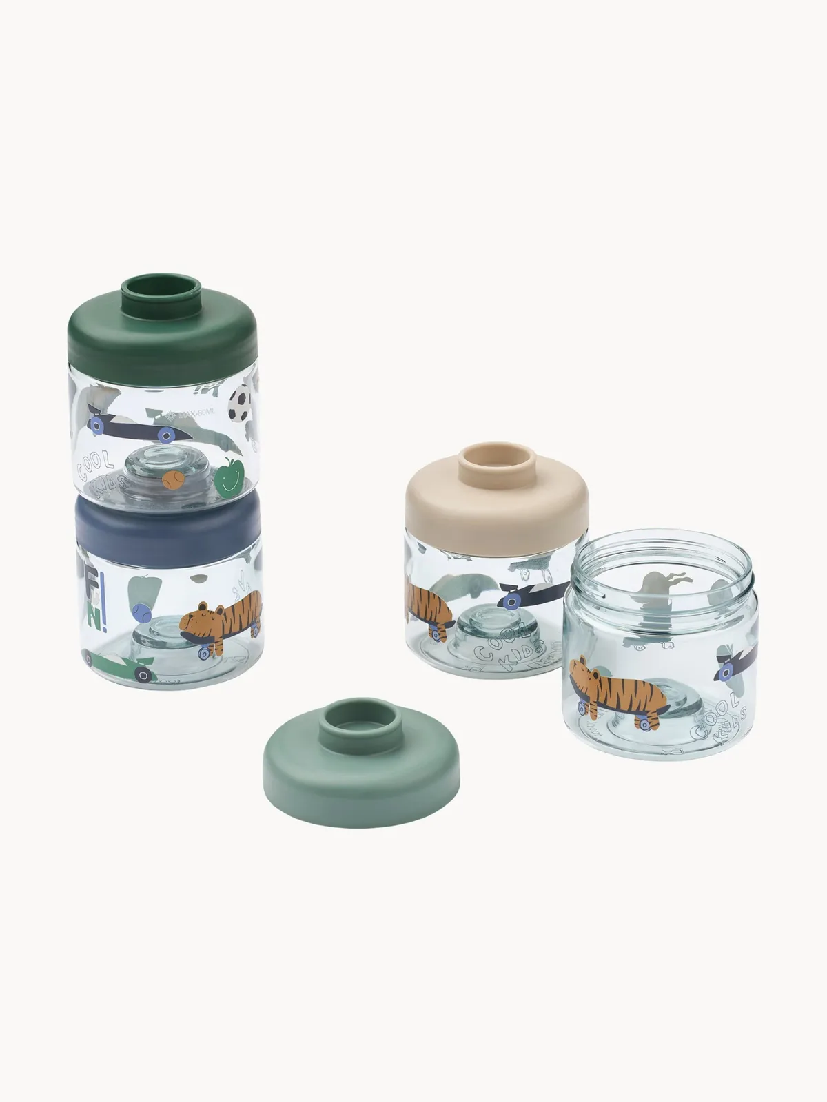 Snackdoosjes voor kinderen Dominique, set van 4 van Liewood – productfoto