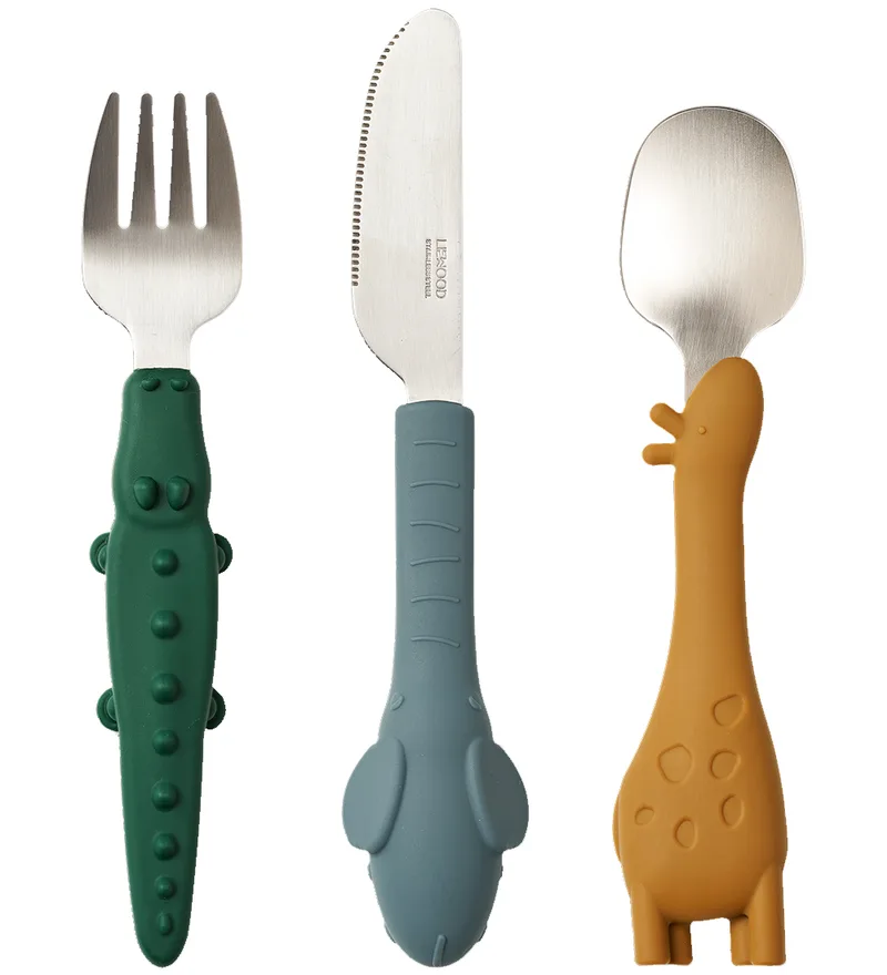 Kinderbestek - Tove Cutlery Set - Golden Caramel Mix de Liewood – photo produit