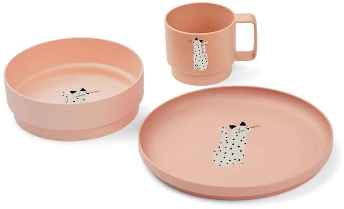 Kinderservies Set Archi Cat Tuscany de Liewood en Rose – photo produit
