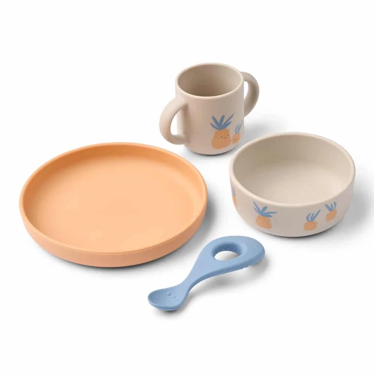 Kinderservies Set Vivi Pineapple Sandy de Liewood en Print – photo produit
