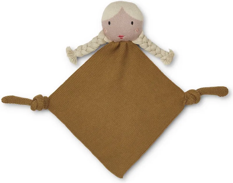 Knuffeldoek - Alfie Cuddle Cloth - 22x22cm de Liewood en Camel – photo produit