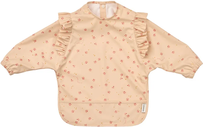Lange Mouwen Slabbetje - Ruffle - Mini Butterfly / Apple Blossom by Liewood in Pink – product photo