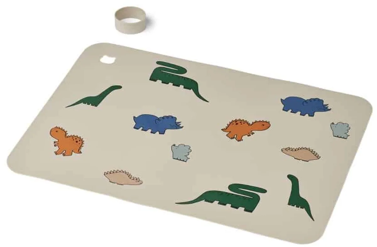 Placemat Jude Dinosaurs Mist van Liewood in Print – productfoto