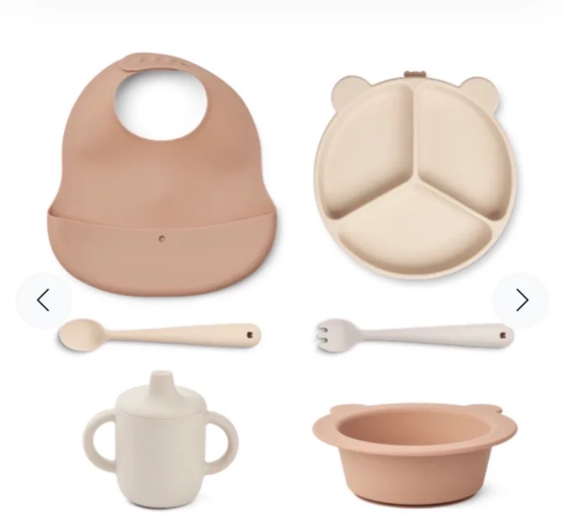 Siliconen Baby Eetset - Giftset - Stina - Stina Gift Set de Liewood en Tuscany rose – photo produit