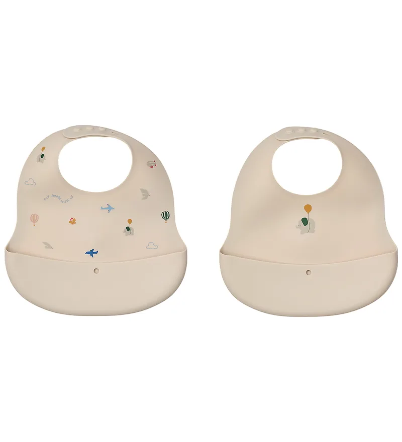 Slabbetjes - Silicone - 2-pack - Ember - Vliegend/Sandy by Liewood – product photo