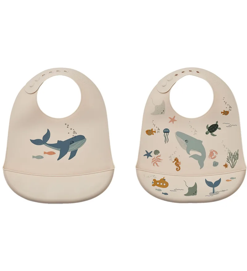 Slabbetjes - Silicone - 2-pack - Tilda - Sea Schepsel/Sa by Liewood – product photo