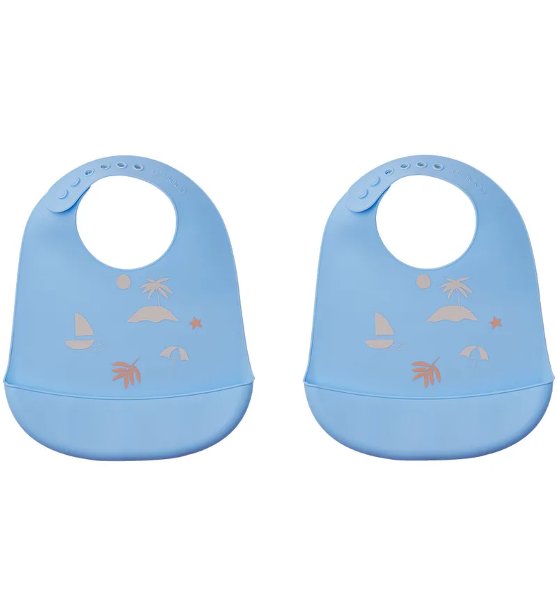 Slabbetjes - Silicone - 2-pack - Tilda - Seaside Sky Blu by Liewood – product photo