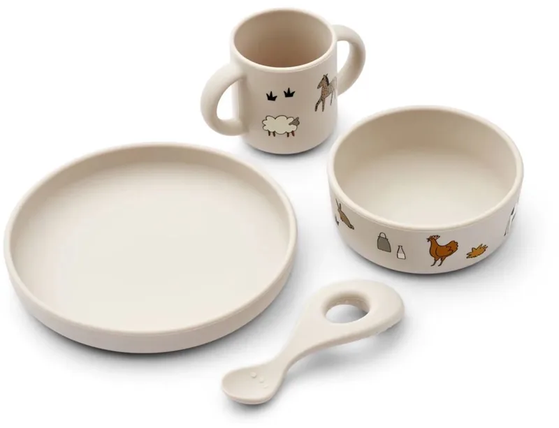 Vivi Bedrukt Servies Colour Farmhouse/Sandy de Liewood en Beige – photo produit