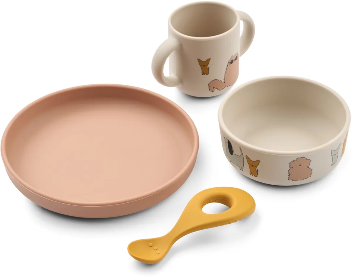 Set de vaisselle imprimé Vivi 4 pièces Cats and Dogs-Sandy de Liewood en Print – photo produit