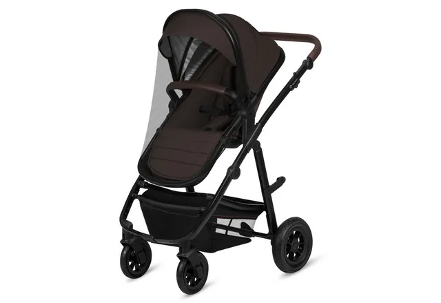Amber Kinderwagen 3 in 1 – Complete Set met Reiswieg, Wandelwagen & Astrid i-Size Lite Autostoel ADAC – Geboorte tot 4 Jaar / 0-22 kg – Luchtbanden – Volledige Vering – Omkeerbare Zitting – XXL Zonnekap – Accessoireset de Lionelo en Marron – photo produit 4 sur 5