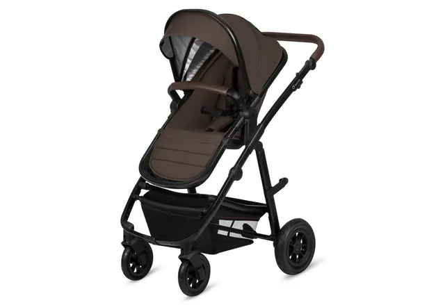 Amber Kinderwagen 3 in 1 – Complete Set met Reiswieg, Wandelwagen & Astrid i-Size Lite Autostoel ADAC – Geboorte tot 4 Jaar / 0-22 kg – Luchtbanden – Volledige Vering – Omkeerbare Zitting – XXL Zonnekap – Accessoireset de Lionelo en Marron – photo produit 3 sur 5