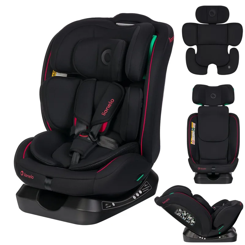 Autokindersitz AART I-SIZE, ab: ab Geburt, bis: 12 Jahre, ab: 40,00 cm, bis: 150,00 cm, (Autositz, Bedienungsanleitung, Verkleinerungseinsatz, Lendeneinsatz, Baby Card), i-SizeBreiter Anpassungsbereich Ein zusätzlicher Seitenschutz 4in1 de Lionelo en Schwarz – photo produit