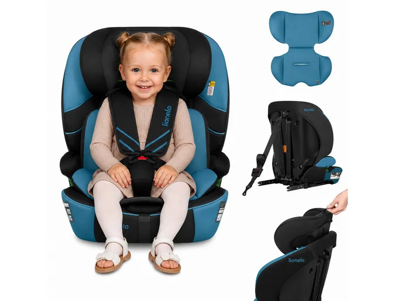 Autokindersitz LEVI FIX I-SIZE, ab: ab 15 Montaen, bis: Bis ca. 12 Jahre (150 cm), ab: 76 cm, bis: 150 cm, (Set), Dri-Seat/ISOFIX/TopTether/Reduziereinsatz/Komfort by Lionelo in Blau – product photo