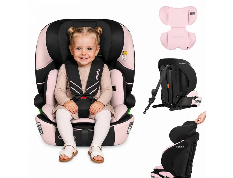 Autokindersitz LEVI FIX I-SIZE, ab: ab 15 Montaen, bis: Bis ca. 12 Jahre (150 cm), ab: 76 cm, bis: 150 cm, (Set), Dri-Seat/ISOFIX/TopTether/Reduziereinsatz/Komfort från Lionelo i Lila – produktbild
