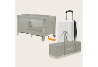 Baby-Reisebett FLOWER, 4in1:Laufstall Baby, Wickeltisch, Zwei Matratzenaufhängungshöhen by Lionelo in Beige – product photo 5 of 5