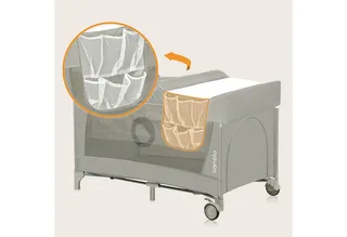 Baby-Reisebett FLOWER, 4in1:Laufstall Baby, Wickeltisch, Zwei Matratzenaufhängungshöhen by Lionelo in Beige – product photo 4 of 5