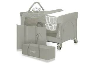 Baby-Reisebett FLOWER, 4in1:Laufstall Baby, Wickeltisch, Zwei Matratzenaufhängungshöhen by Lionelo in Beige – product photo 1 of 5