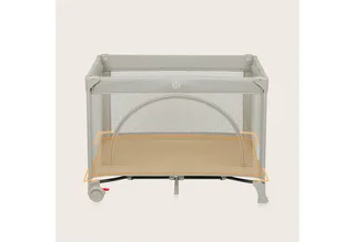 Baby-Reisebett LAURA, Kompakt/Bodeneinstieg/2 Matratzenhöhen/Rollen mit Bremsen by Lionelo in Beige – product photo 4 of 4