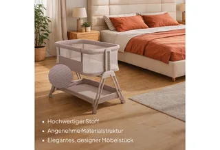 Baby-Reisebett LUNA, 2in14 Rädern mit Bremse6-stufige Höhenverstellung von Lionelo in Beige – Produktfoto 3 von 5
