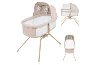 Baby-Reisebett MALIN EVO, 0 bis 9 kg - Matratze - nur 7 kg von Lionelo in Beige – Produktfoto 1 von 5