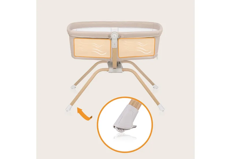 Baby-Reisebett MALIN EVO, 0 bis 9 kg - Matratze - nur 7 kg von Lionelo in Beige – Produktfoto 5 von 5