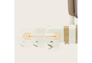 Baby-Reisebett THOMI PLUS, 5-in-1-Bett/Sofa/7 Verstellstufen/2 Rollen von Lionelo in Beige – Produktfoto 4 von 5