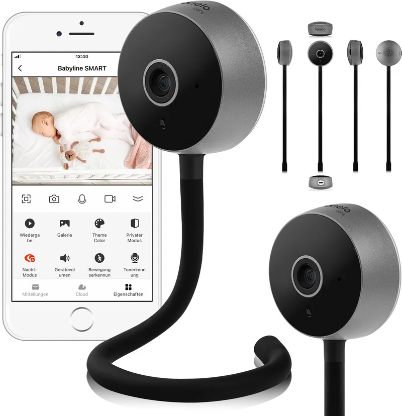 Babylline – Intelligente babyfoon – Overal installeren – Bewegings- en geluidsdetectie – APP-bediening – Nachtzicht – Tweerichtingscommunicatie – Temperatuursensor van Lionelo in SMART – productfoto