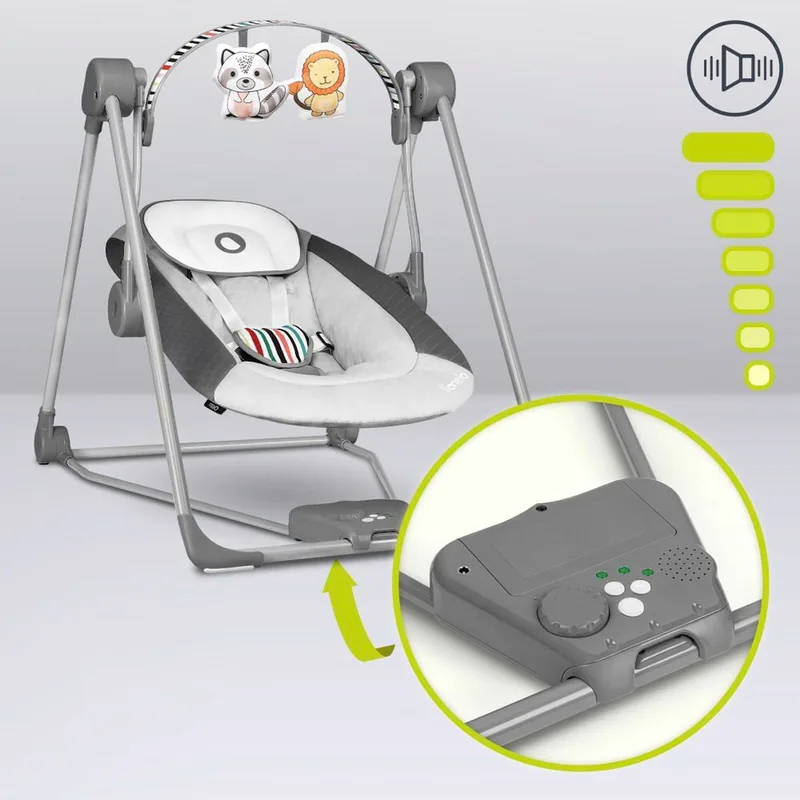 Babyschaukel Otto by Lionelo in Grey, 77 × 54 × 69 mm – product photo 3 of 3