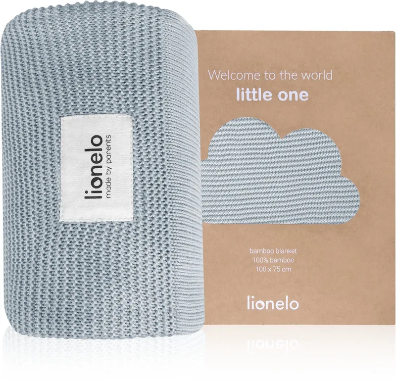 Bamboo Blanket - Deluxe Baby Deken - Hypoallergeen - Antibacterieel - Antischimmel - 100% Bamboe Katoen - Thermoregulerend - Zacht & Ademend - Duurzaam - Wasbaar - Vanaf Geboorte - 100×75 cm van Lionelo in Grijs – productfoto 1 van 5