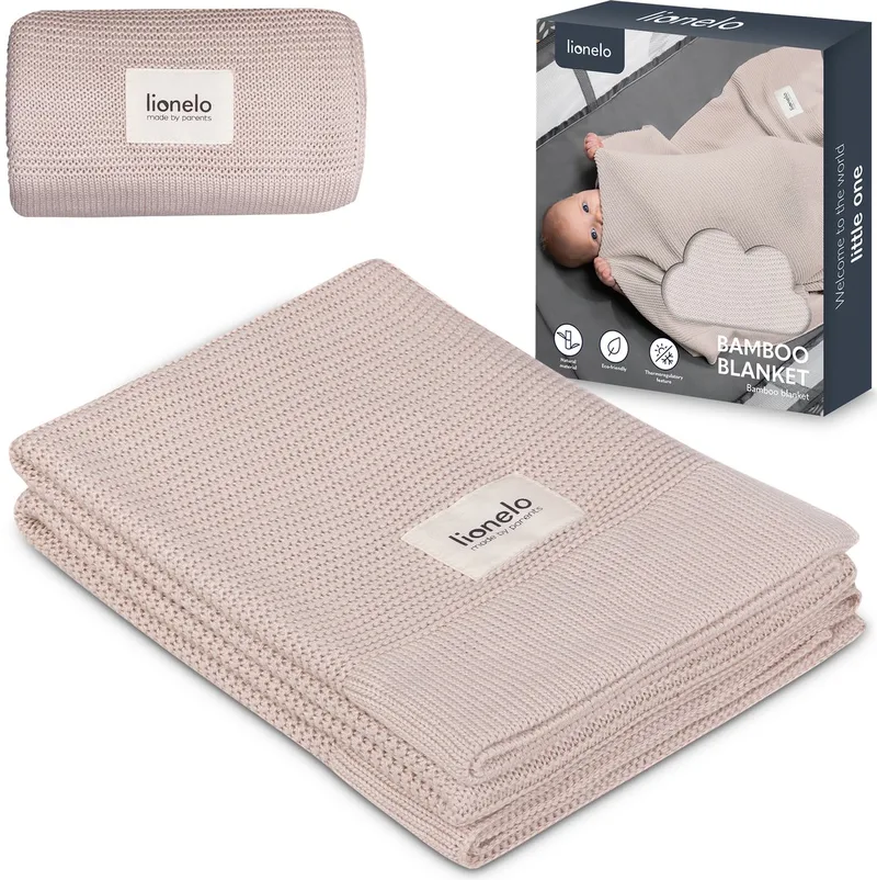 Bamboo Blanket - Deluxe Baby Deken - Hypoallergeen - Antibacterieel - Antischimmel - 100% Bamboe Katoen - Thermoregulerend - Zacht & Ademend - Duurzaam - Wasbaar - Vanaf Geboorte - 100×75 cm by Lionelo in Beige – product photo 1 of 5