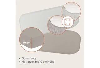Bamboo Sheet set van 2 hoeslaken 70x28 cm voor wieg & reiswieg – lakentjes voor babybedje – bamboe viscose, met elastiek, ademend & zacht – geschikt voor matrassen tot 10 cm – milieuvriendelijk by Lionelo in Beige – product photo 4 of 5