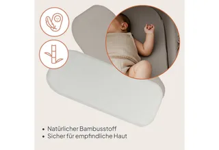 Bamboo Sheet set van 2 hoeslaken 70x28 cm voor wieg & reiswieg – lakentjes voor babybedje – bamboe viscose, met elastiek, ademend & zacht – geschikt voor matrassen tot 10 cm – milieuvriendelijk by Lionelo in Beige – product photo 5 of 5