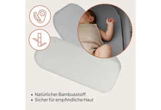 Bamboo Sheet set van 2 hoeslaken 70x28 cm voor wieg & reiswieg – lakentjes voor babybedje – bamboe viscose, met elastiek, ademend & zacht – geschikt voor matrassen tot 10 cm – milieuvriendelijk van Lionelo in Grijs – productfoto 5 van 5